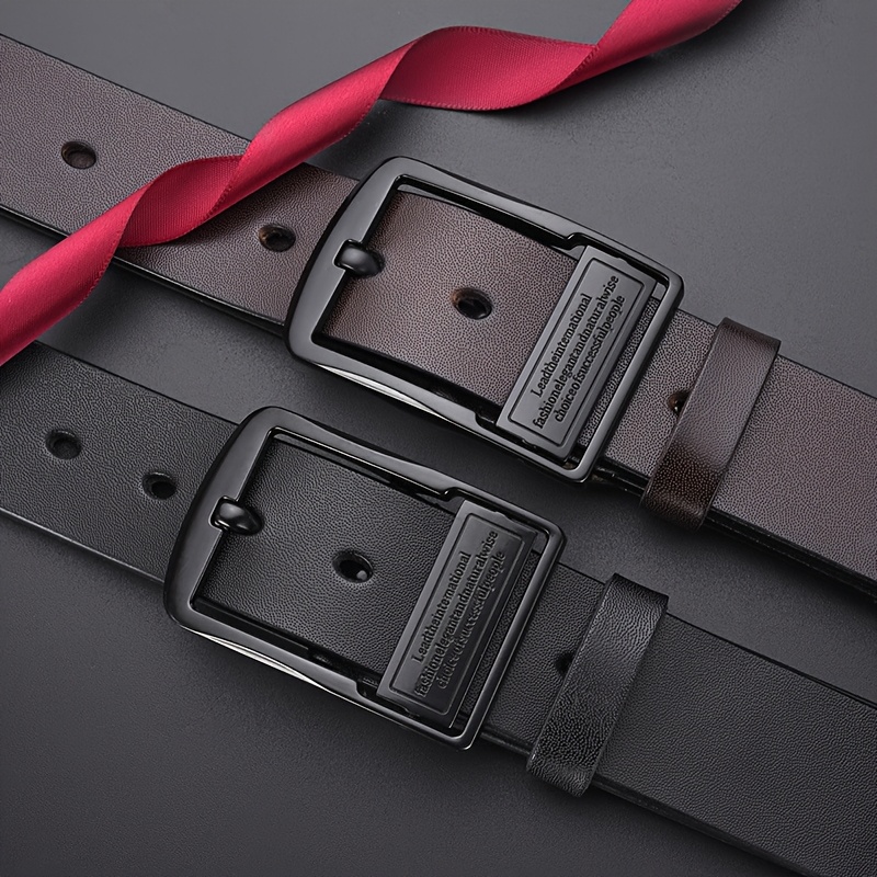 FLAGIA Men's Faux Leather Belt, Alloy Buckle, Adjustable, Casual & Formal